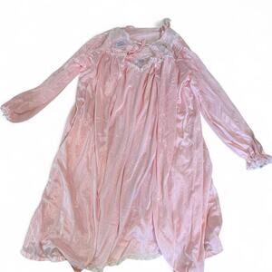 Vintage 1960s Pink Babydoll Nightgown w/ Matching Robe Coquette Cottage Fairy